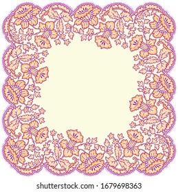 Lace Vector Floral Romantic Square Frame