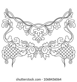 Lace vector ornament for top