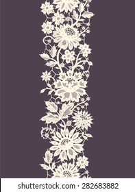 Lace Vertical Seamless Pattern.