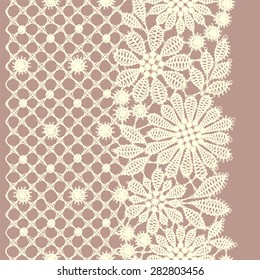 Lace Vertical Seamless Pattern.