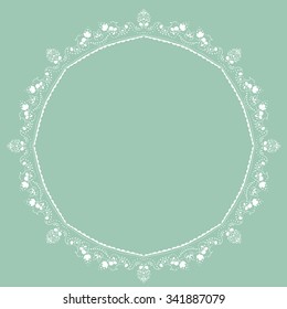 Lace vintage frame. Isolated. Hand drawn
