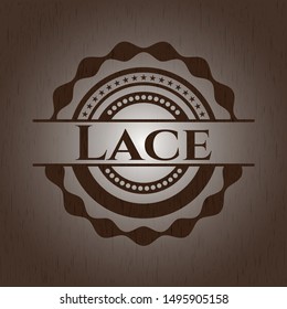 Lace vintage wood emblem. Vector Illustration.