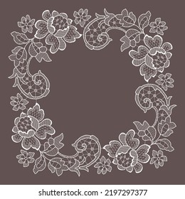 Lace white romantic floral frames 