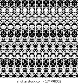 Lace white seamless mesh pattern. Vector illustration.