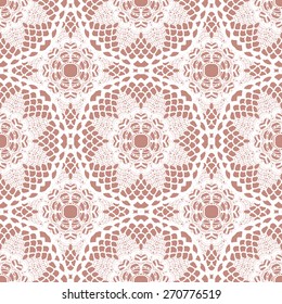 Lace white seamless mesh pattern. Vector illustration.