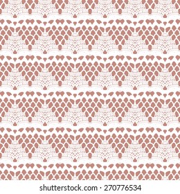 Lace white seamless mesh pattern. Vector illustration.