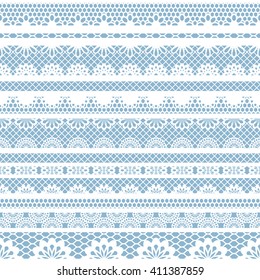 Lace white seamless pattern. Lace pattern with stripes. Vector illustration.