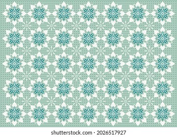 lace winter pettern with snowflakes