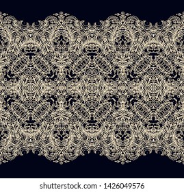 Laced vector border ornament on dark background