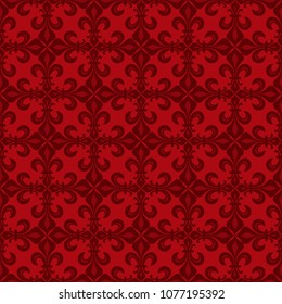 Lace-de-Luce (Lace of Lilies), 
Antique Empire Red purple flamboyant seamless pattern.