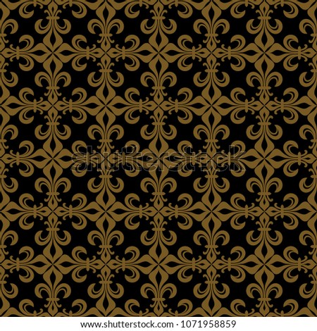 Lace-de-Luce (Lace of Lilies), 
Rich Francophile bronze seamless pattern.