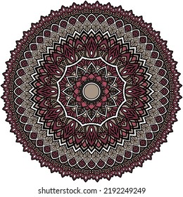 Lace-like mandala with floral and botanical motifs