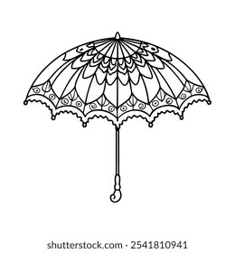 lace-parasol icon vector illustration style