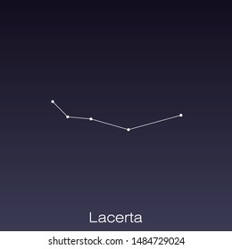 Lacerta constellation as it can be seen by the naked eye.