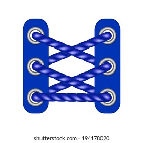 Laces in dark blue design