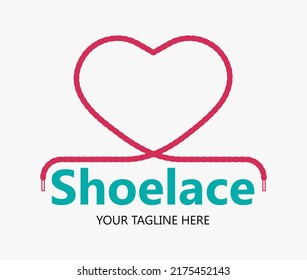 Laces Sneaker Shop logo or emblem. Shoelace vector isolated sign. 