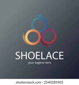 Laces Sneaker Shop logo or emblem. Shoelace vector isolated sign. 