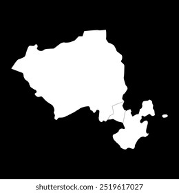 Mapa del distrito de Lachin, división administrativa de Azerbaiyán.