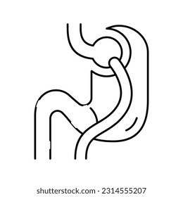 vectorial de icono de línea bariátrica. signo bariátrico de colocación. símbolo de contorno aislado ilustración negra