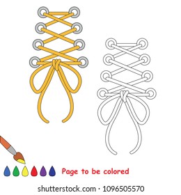 Lacing Cord to be colored, the coloring book for preschool kids with easy educational gaming level.