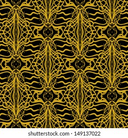 Lacing geometric ornament in art deco style in old gold colors. Texture for web, print, wallpaper, decals, fall winter fashion fabric, textile design, background for wedding invitation, holiday decor