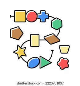 lacing threading toy color icon vector. lacing threading toy sign. isolated symbol illustration