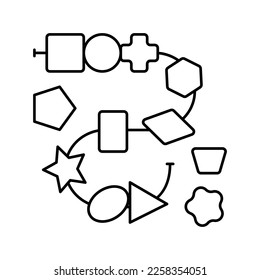 lacing threading toy line icon vector. lacing threading toy sign. isolated contour symbol black illustration