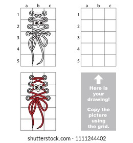 Lacing, the vertical educational game with simple game level. Copy the picture.
