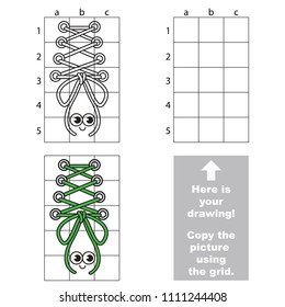 Lacing, the vertical educational game with simple game level. Copy the picture.