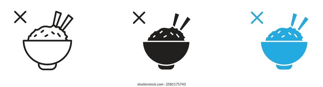 Lack of appetite icon black white vector outline