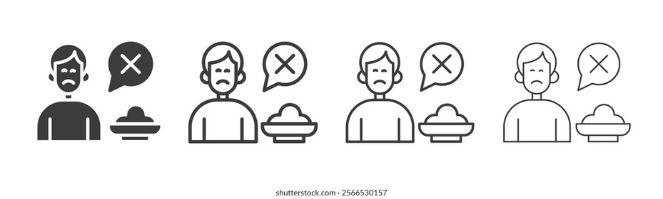 Lack of appetite icon collection for website design, app, UI design.