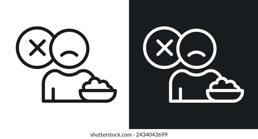 Lack of Appetite Icon Designed in a Line Style on White background.