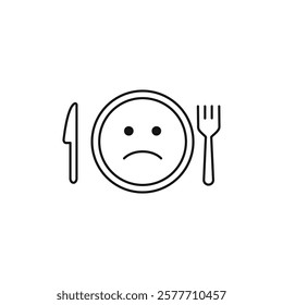 Lack of appetite icon Flat simple outline