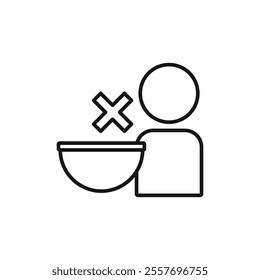 Lack of appetite icon Isolated flat vector in outline