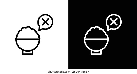 Falta de ícone de apetite. Vetor de tipo de logotipo definido