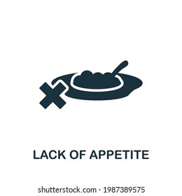 Lack Of Appetite icon. Monochrome simple element from coronavirus symptoms collection. Creative Lack Of Appetite icon for web design, templates, infographics and more