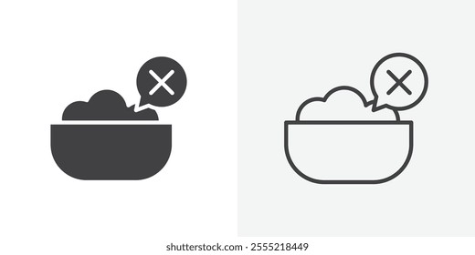 Lack of appetite icon. outlined vector style.