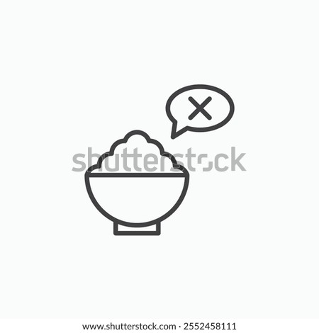 Lack of appetite icon set in blackthin line style.