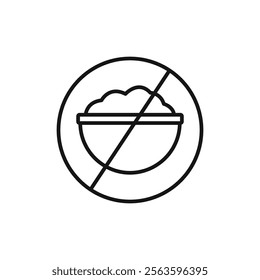 Lack of appetite icon Simple thin line flat symbol