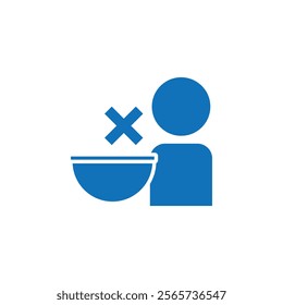 Lack of appetite icon Thin line illustration set