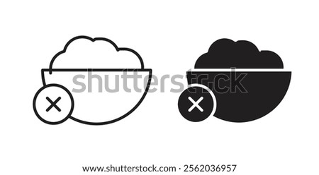 Lack of appetite icons in flat and line style set.