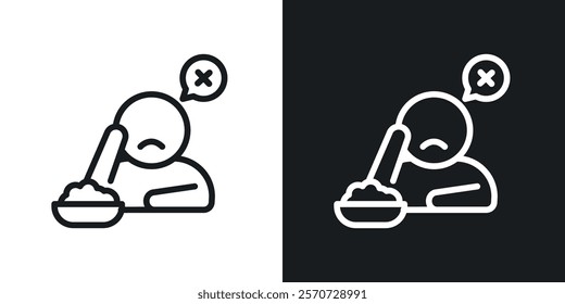 Lack of appetite icons set vectors on white background.