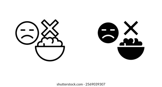 Lack of appetite icons vector graphic pack