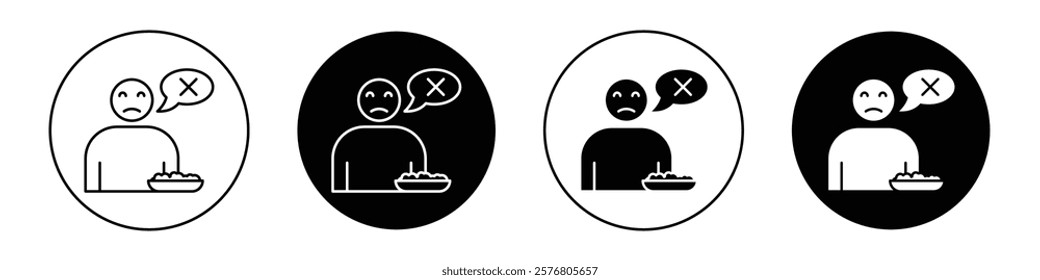 Lack of appetite icons vector pack for web designs