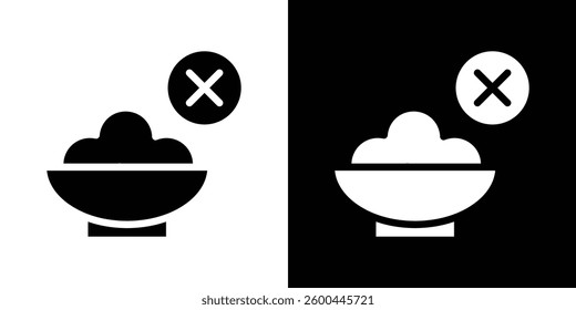 Lack of appetite icons vectors set in solid style.