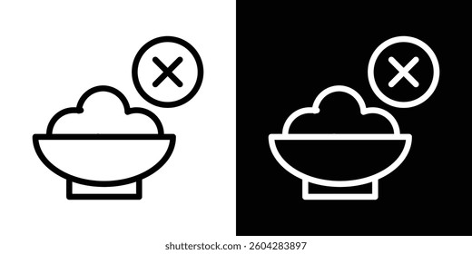 Lack of appetite icons vectors set in stroke line style.