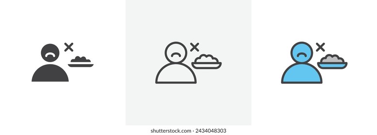 Lack of Appetite Isolated Line Icon Style Design. Simple Vector Illustration