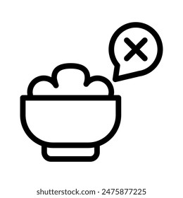 lack of appetite line icon illustration vector graphic. Simple element illustration vector graphic, suitable for app, websites, and presentations isolated on white background