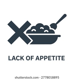 Lack of appetite symbol icon with appetite wellness nutrition negation