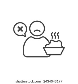 Lack of Appetite Vector Line Icon illustration.